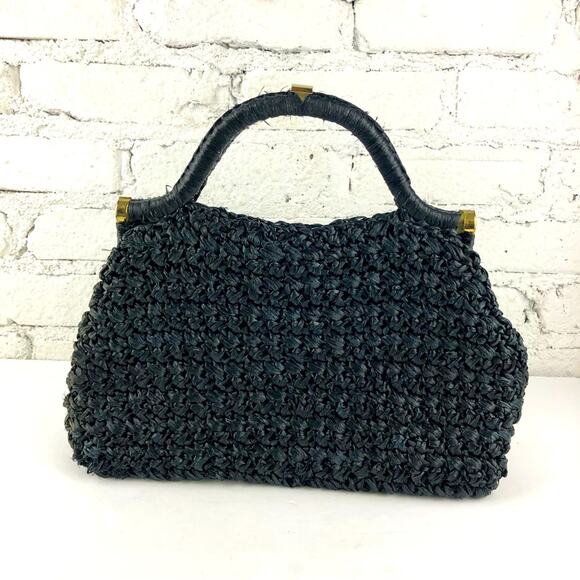 Vintage Donna By John Wind Inports Raffia Straw Woven Handbag - Picture 1 of 8